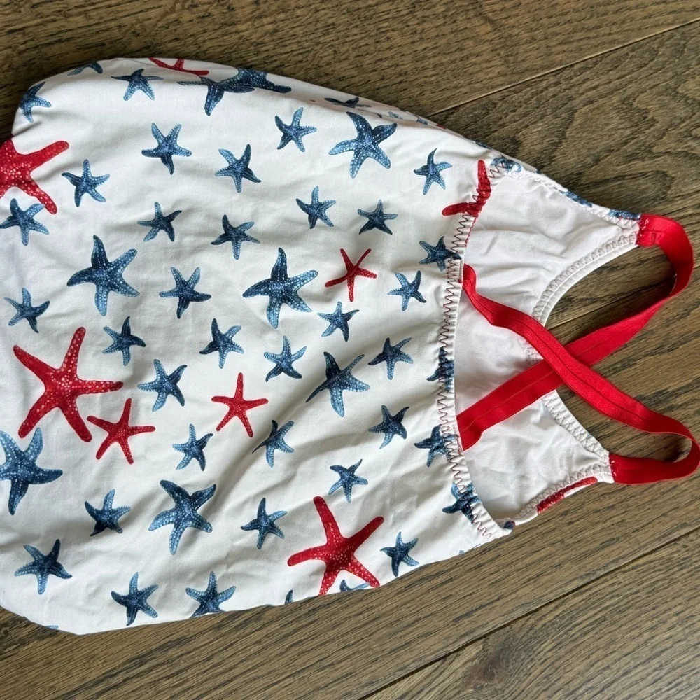 Moncler Red and White Swimwear